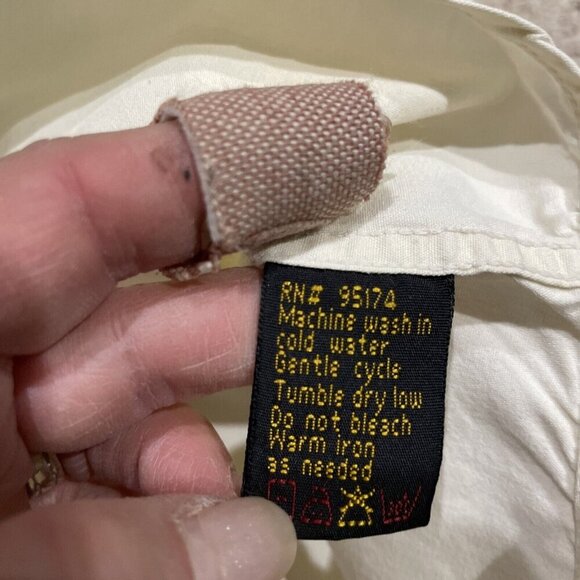 Vintage Alexander Julian Colours Button Up Shirt Men's XL Ivory Short Sleeve 90s - Picture 8 of 9